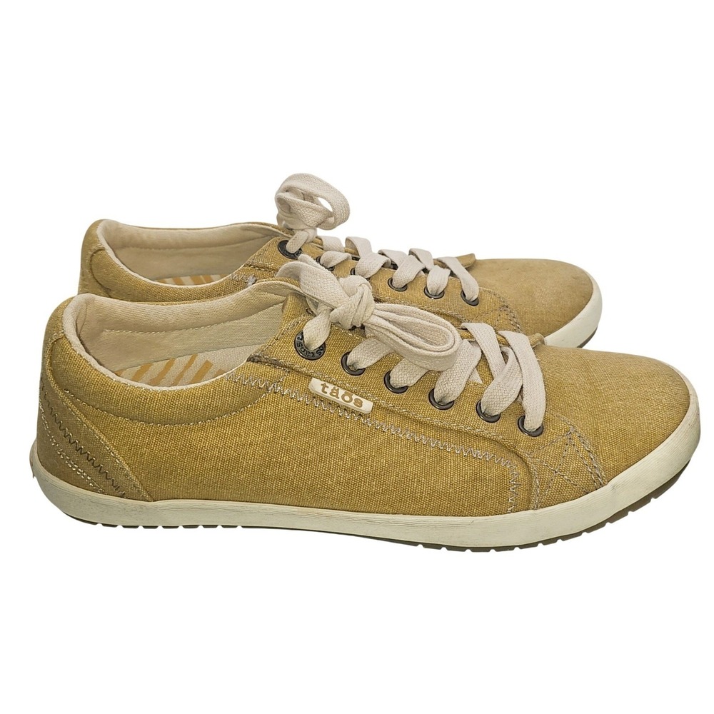 Taos Star Yellow Canvas Lace Up Sneakers Womens Size 9